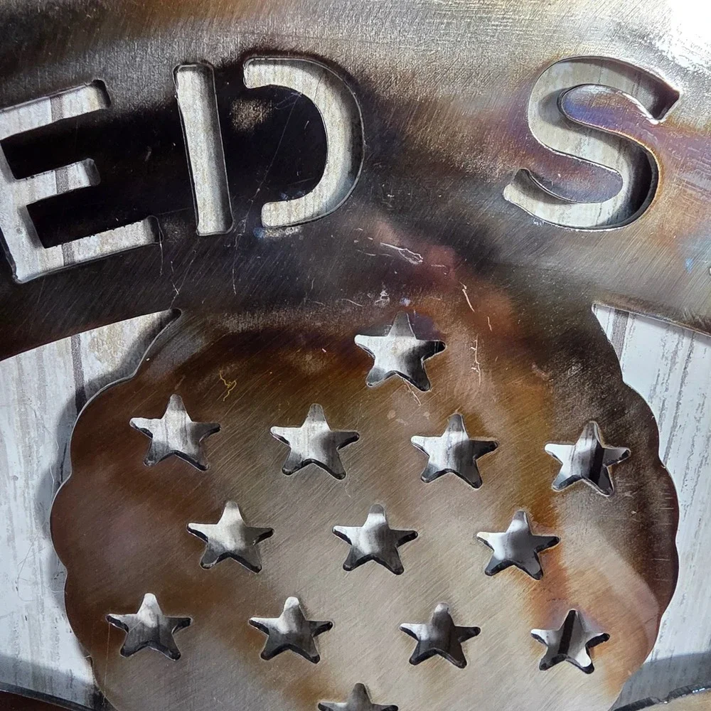 United States Army Metal Wall Art Sign Heat Treated Rainbow Patina USA Made